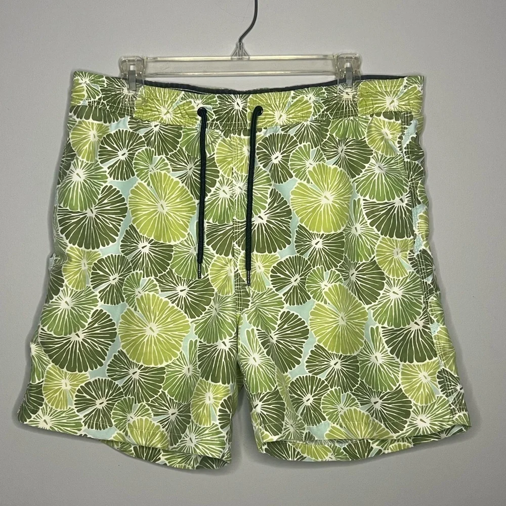 Tailor Vintage Floral Lilly pad Swim Trunks Sz medium